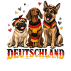 Drei Hunde Deutschland Flaggenlook