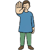 Stop Gesture Cartoon Character