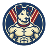 Kriegerhund mit patriotischer Flagge