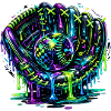 Baseball Handschuh Neon Graffiti Design