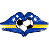 Curacao flag hands heart shape used