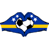 Curacao Flag Hands Heart Shape