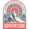 Mountain Adventure Sunrise Retro