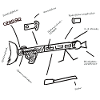 Gewehrbau Blaupause Illustration MG 