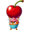 Kirsche Kraft Cupcake Held