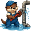 Plumber otter with pipe tool