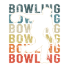 Bowling Skittles Retro Graphic With Bowler