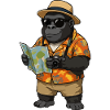 Gorilla Reisender im Hawaii Hemd