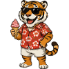 Hawaii-Tiger mit Eis-Sommerlook