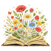 Wildflowers Illustrations Grow Out of Book
