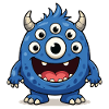 Blue monster with many eyes