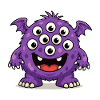 Purple monster with many eyes