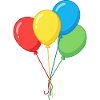 Vier Bunte Luftballons Grafik Illustration
