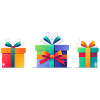 Regenbogen-Geschenkboxen Trio