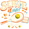 Tennis Serve It Up Retro Motif