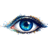 Blaues Auge Farbenspiel