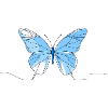 Blue Geometric Butterfly