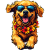 Dog with sunglasses cartoon
