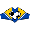 Bosnische Flagge Fußballherz