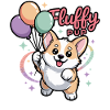 Corgi with balloons