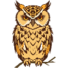 Stylized Owl with Tribal Pattern