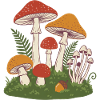 Mushroom Dream Forest Motif