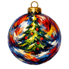 Weihnachtskugel mit Tannenbaummotiv