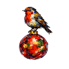 Vogel auf Weihnachtskugel