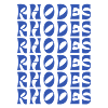 Rhodes Blue Typographic Pattern