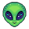 Cute Alien Kawaii Pixel Art Style