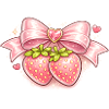 Tender strawberries with pink bow