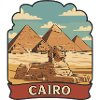 Cairo Egypt Pyramids Sphinx Retro Sticker