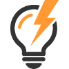 Electrician Logo with Lightning & Light Bulb