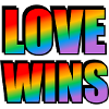 Love Wins Rainbow Typography