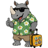 Hawaiian Rhino with Case