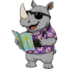 Rhino Tourist with Map