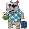 Rhino en vacances à Hawaï