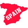Spain silhouette with diagonal SPAIN