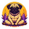 Pug Dog Yoga Illustration