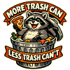 Trashpanda mit Pizza im Müll