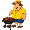 Grillen mit Strohut