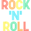 Rock'N'Roll Mehrfarbiger Retro-Neontext