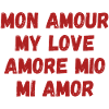 Amour international multilingue. Romantique.