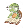 Leseturtle mit Brille