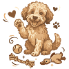 Doodle Welpen mit Spielzeug