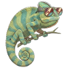 Chameleon with sunglasses