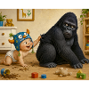 Gorilla and Baby Playful Duo