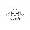 petit chiot regarde Noah.