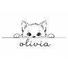 kitten looks curiously at Olivia.