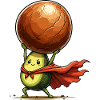 Avocado Superheld hebt Erdball